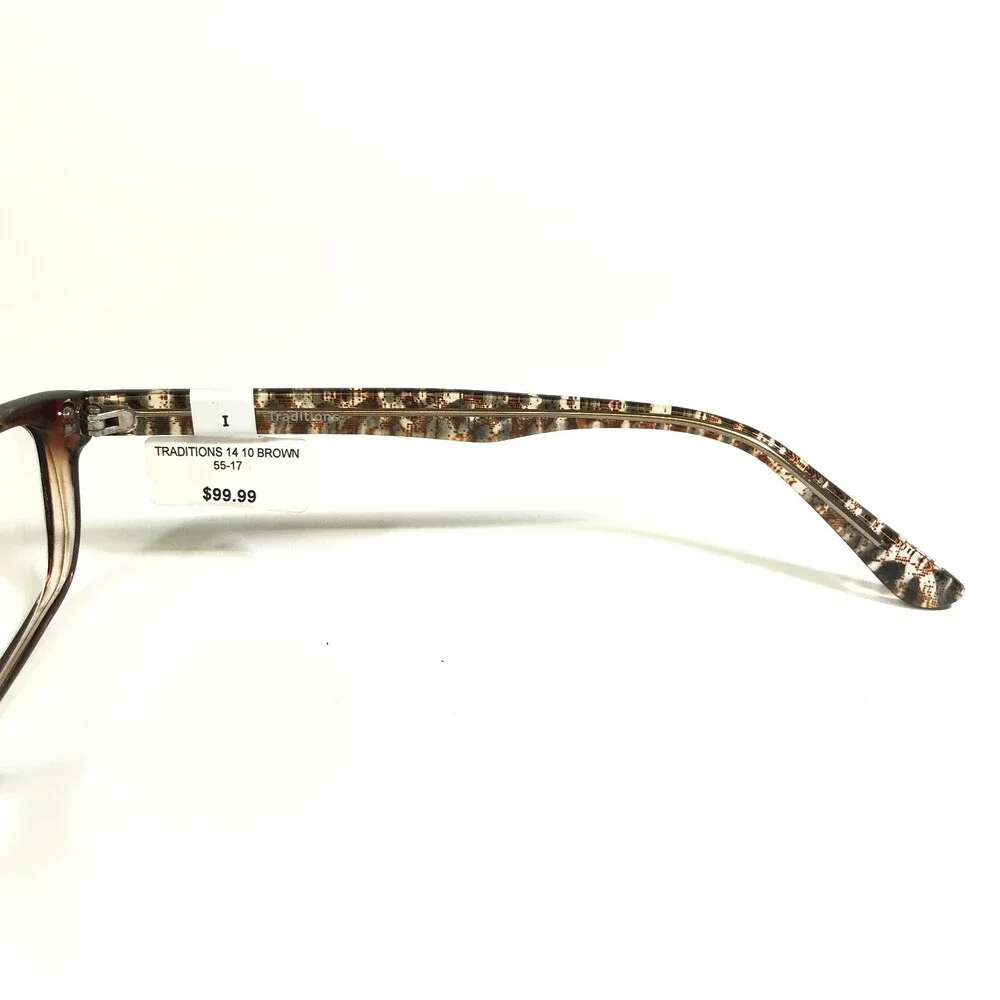 Traditions Eyeglasses Frames T14 COL 10 Clear Brown Cheetah Print 54-16-145